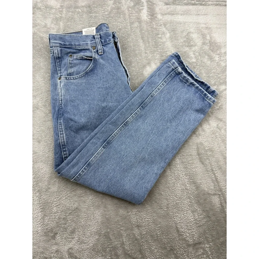 Wrangle Blues Men's 32x30 Relaxed Fit Blue Jeans Medium/Light Wash Outdoor Work
